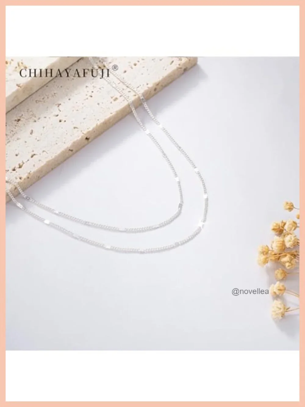 Layered Dainty Double Chain Necklace 14K Gold Plated Waterproof Adjustable